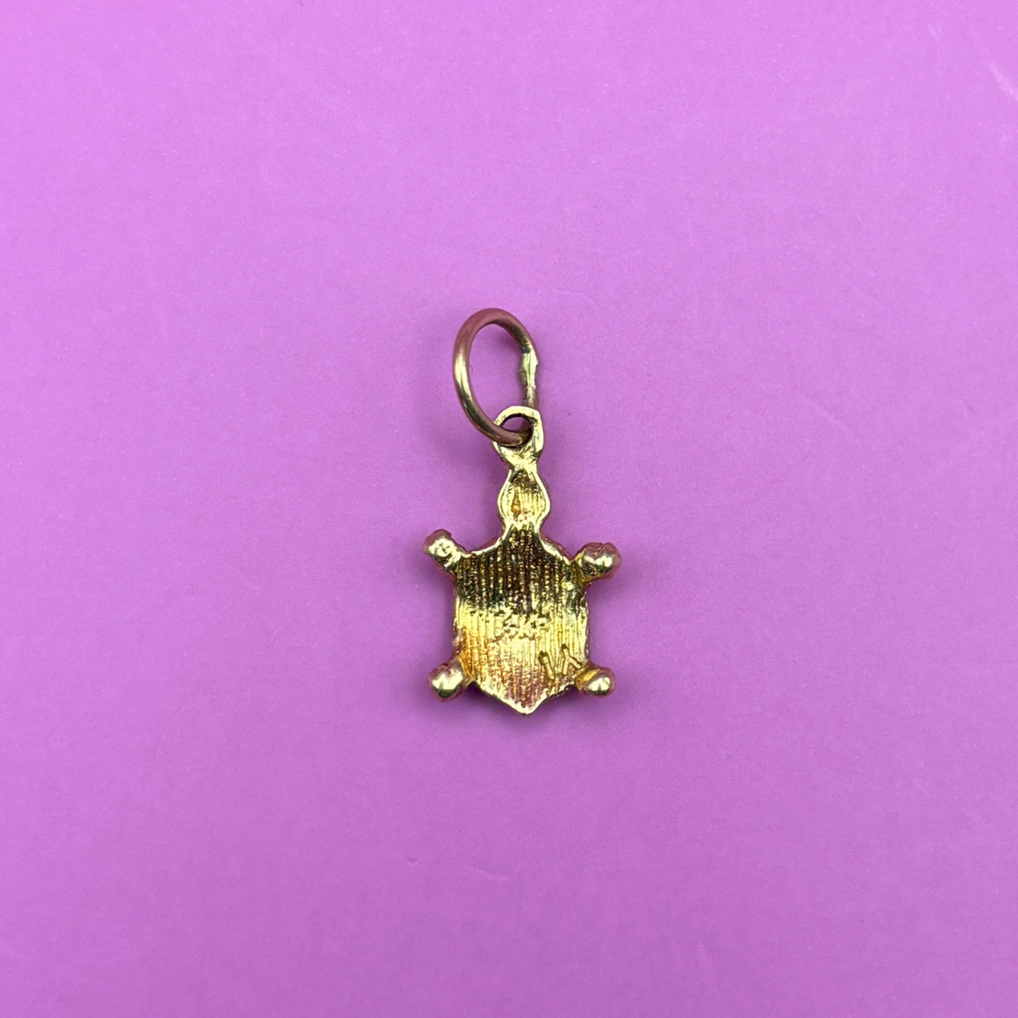 14k mini turtle charm