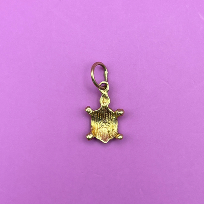 14k mini turtle charm