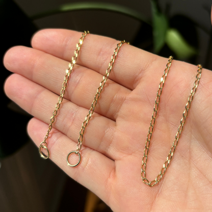 14k elongated curb sans-a-clasp 18"