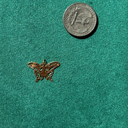 14k lightweight laser cut butterfly charm