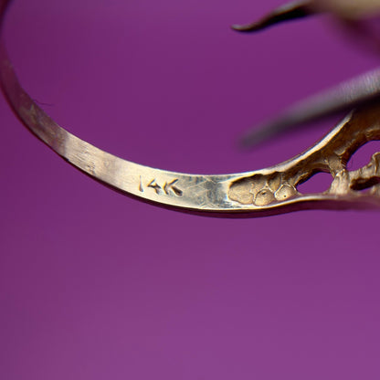 14k double heart with diamonds ST ring