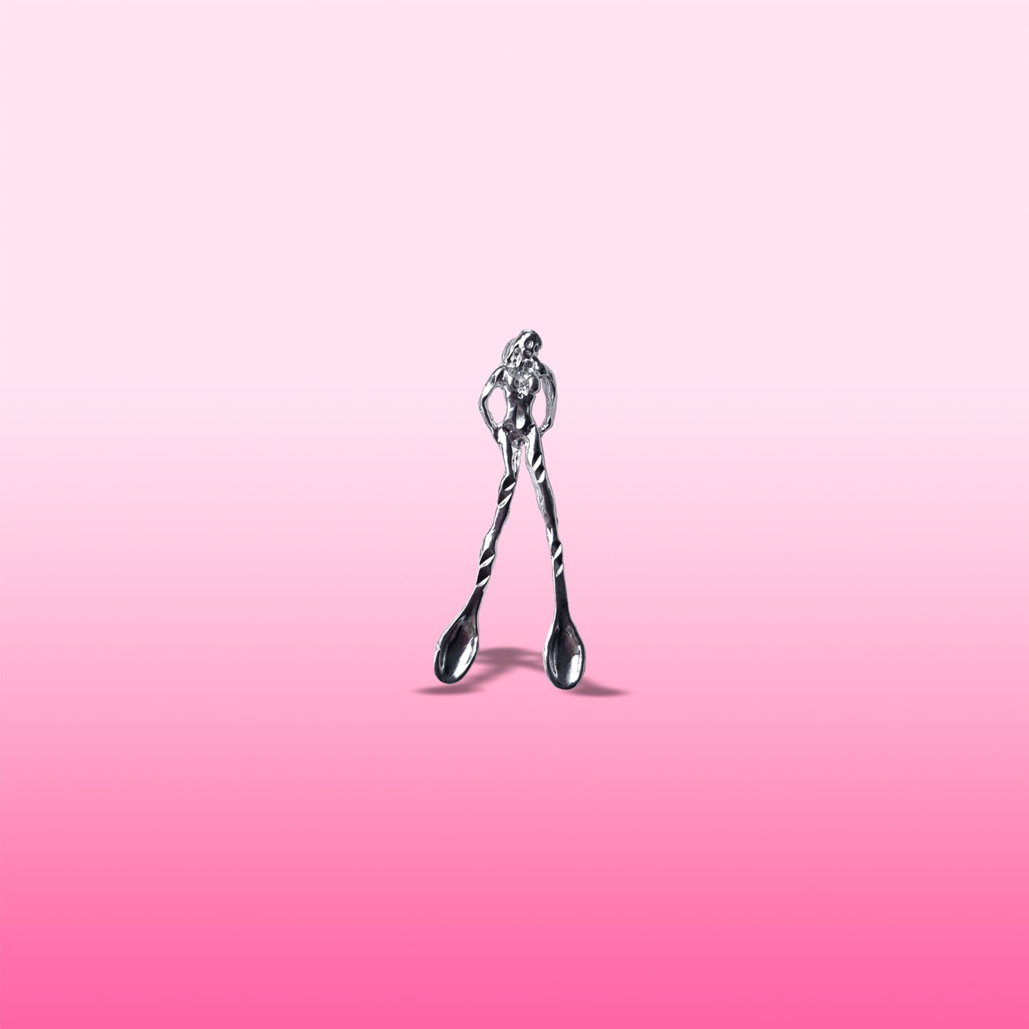 silver spoon feet lady pendant