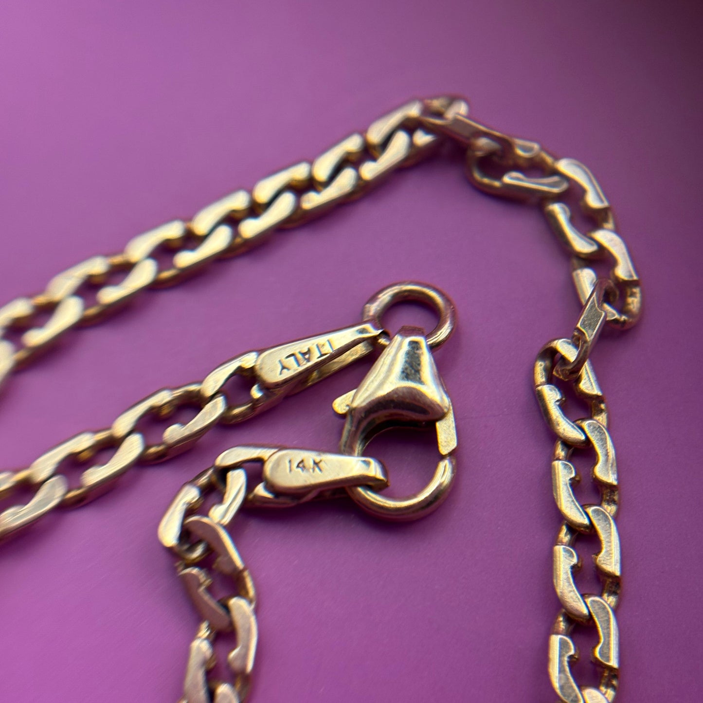 14k zipper bracelet 7"