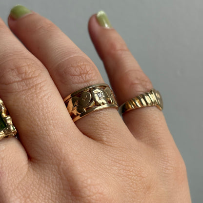 10k floral infinity band with diamonds