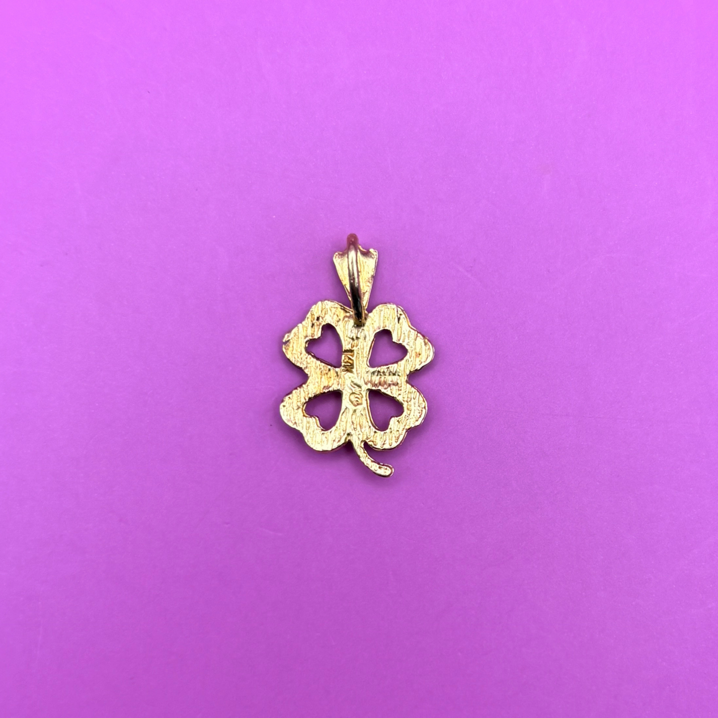 14k mini four leaf clover with diamond by Michael Anthony charm