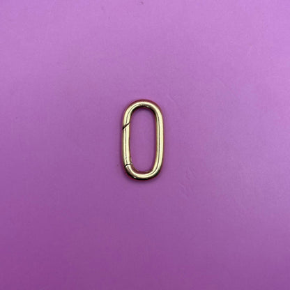 14k rose gold oval push connector