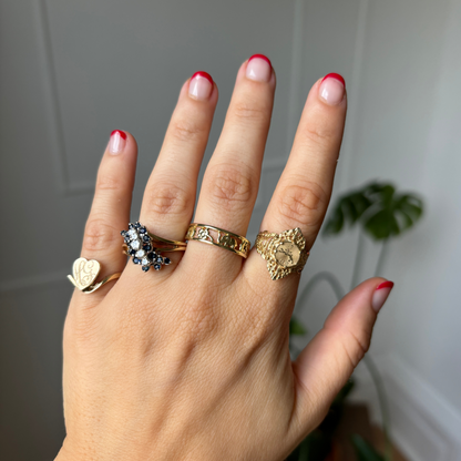 14k diamonds & sapphires cluster ring