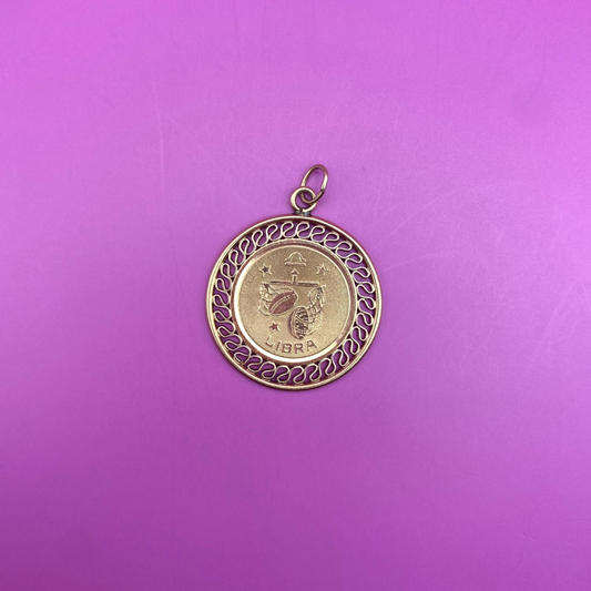 14k libra charm