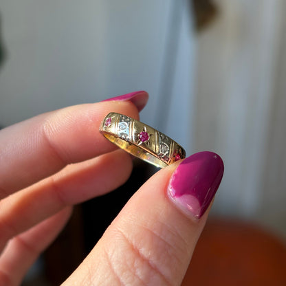 14k rubies diamonds stars infinity band