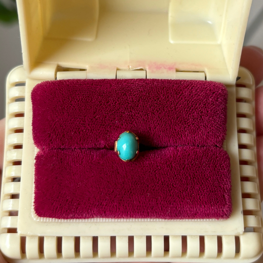 18k single turquoise stud earring