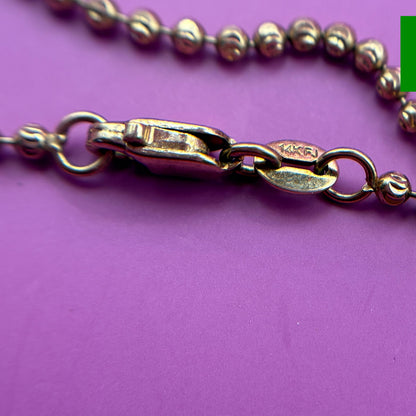 14k phases of the moon ball chain 18"