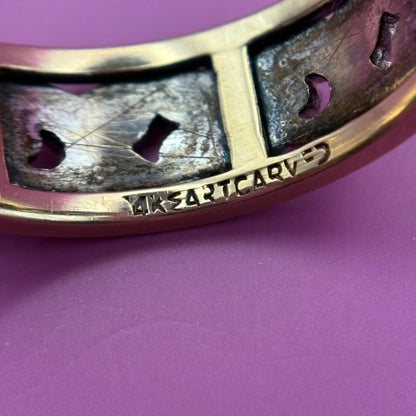 14k 40s two tone flowers & leaves band