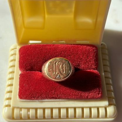 14k JC badass signet with diamond