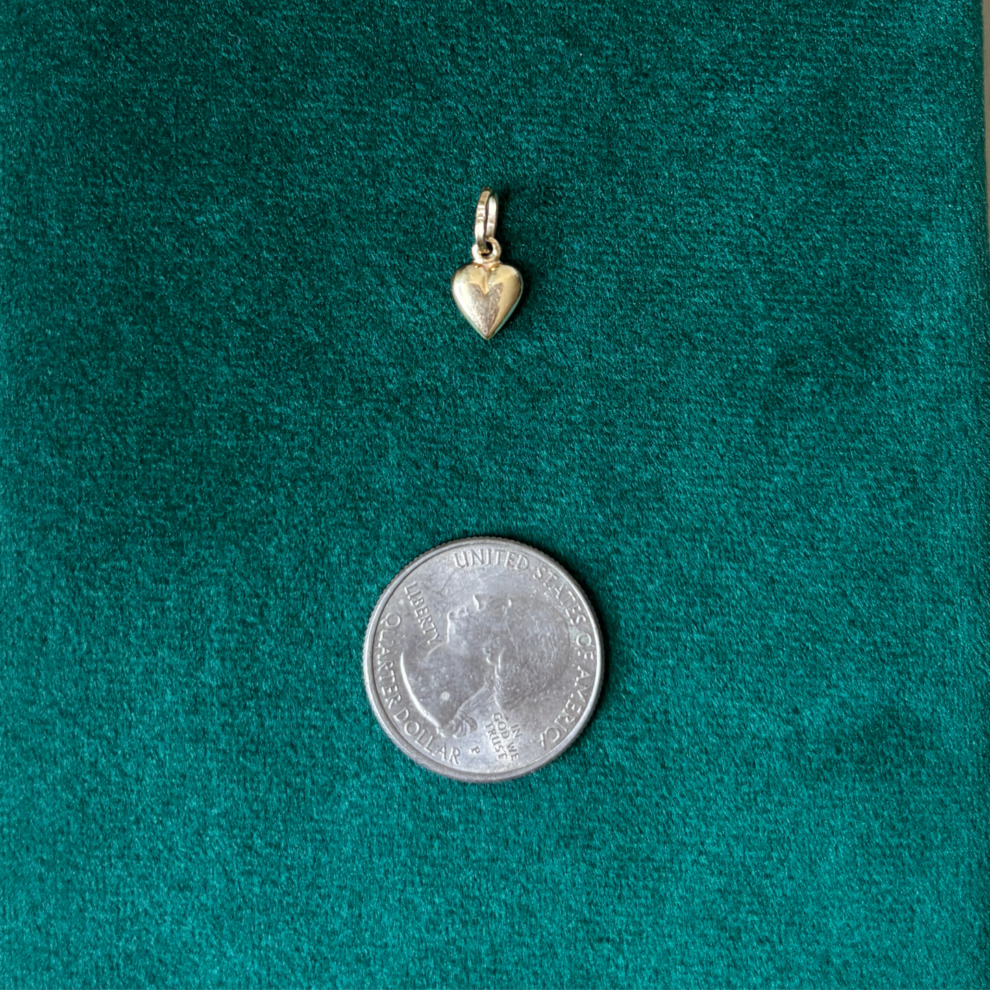 14k mini puffy heart, 10mm height (without jump ring)