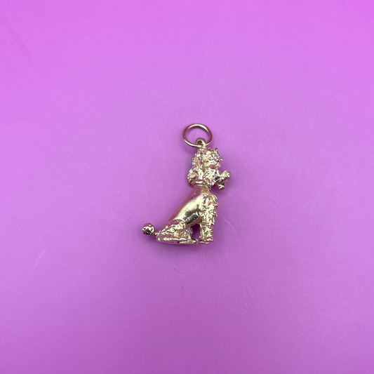 10k solid poodle charm