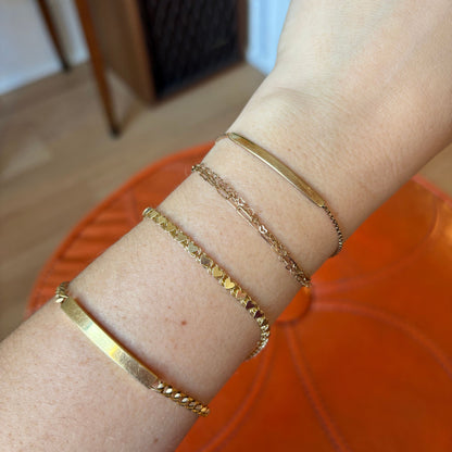 14k mini mirror heart link bracelet 8.5"