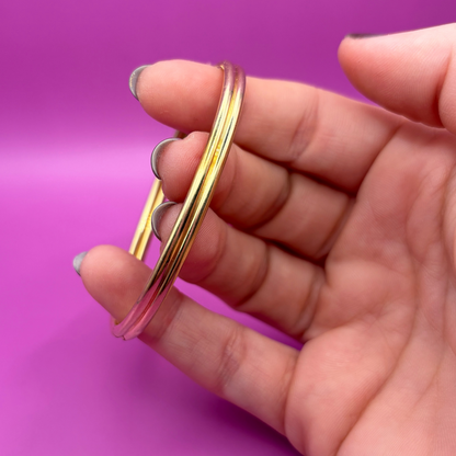 14k double groove bangle