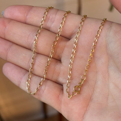 18k elongated curb chain 18"