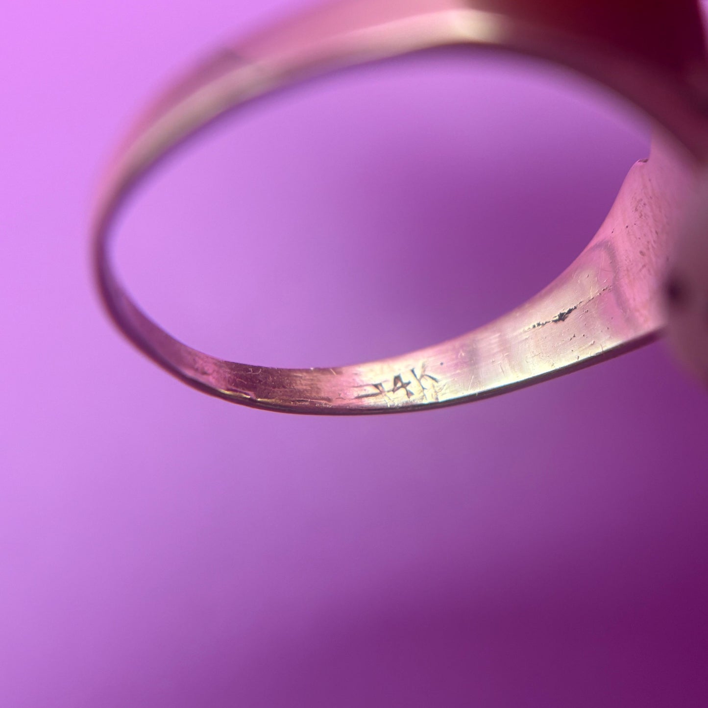 14k double heart CS engraved ring