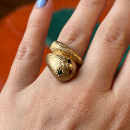 14k florentine snake like ring