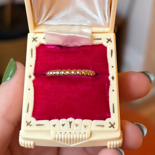 14k bubble bead stacker ring