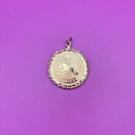 14k aries charm