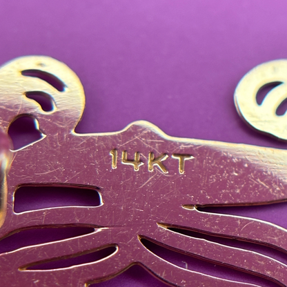 14k flat letter K with cut outs charm