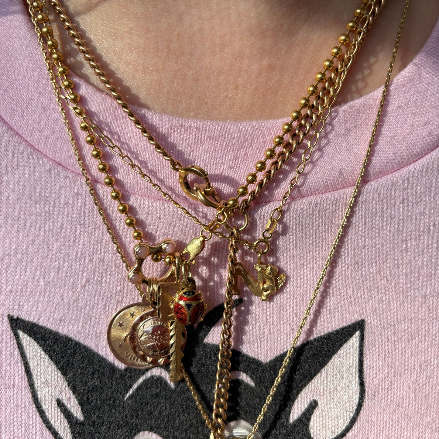 14k rust enamel ladybug charm