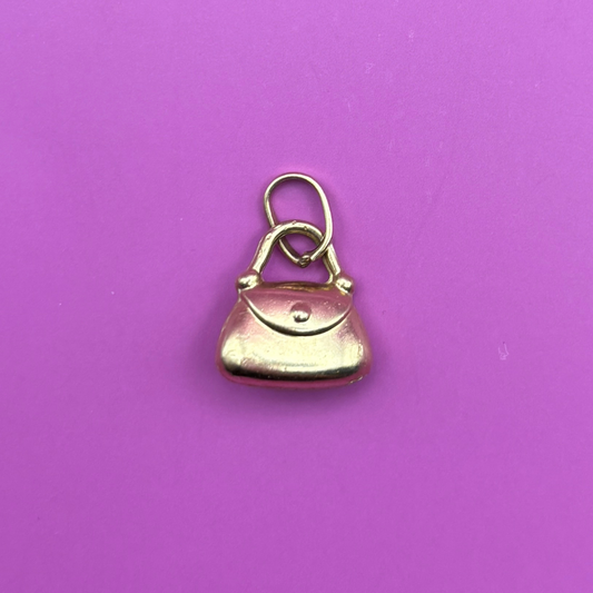 14k hollow purse charm