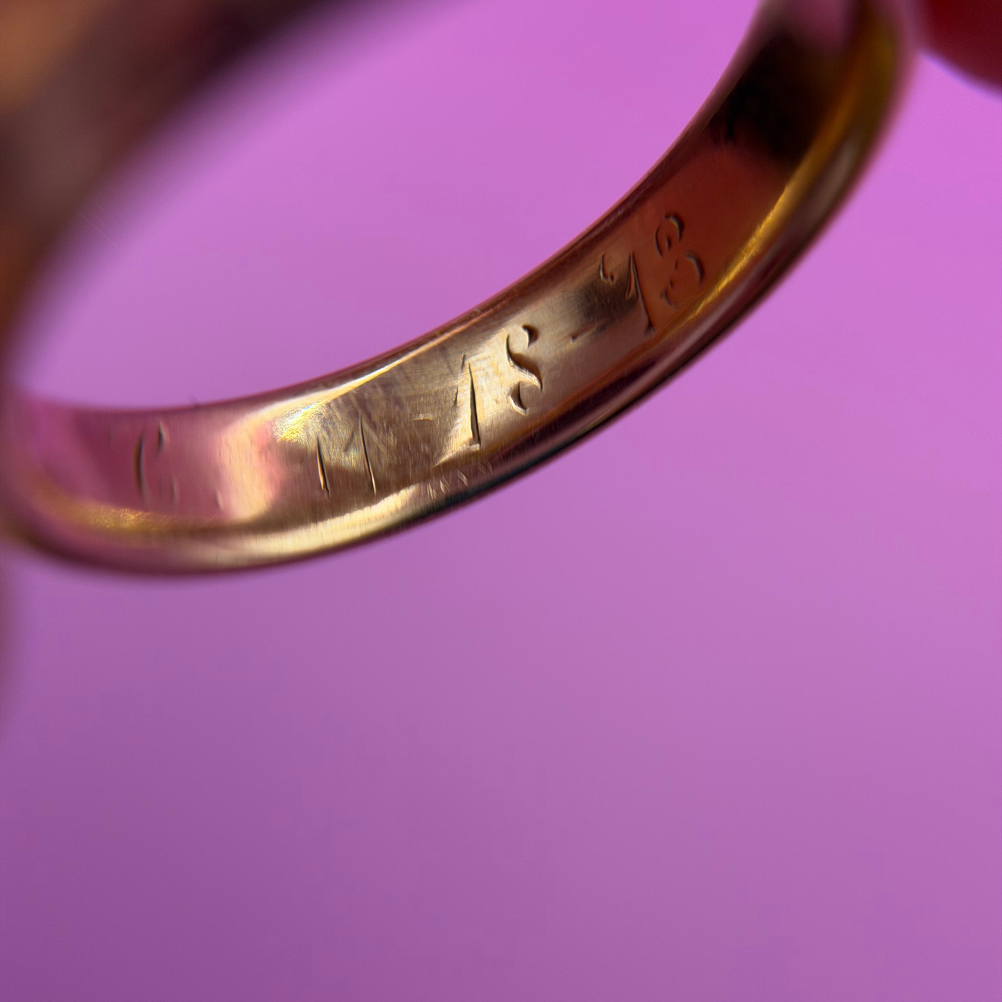 18k pink orange yellow reimagined star set antique donut band