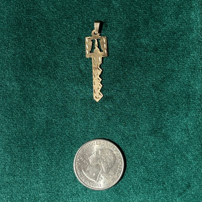 10k cut out letter A key charm