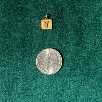 14k playboy bunny plate charm