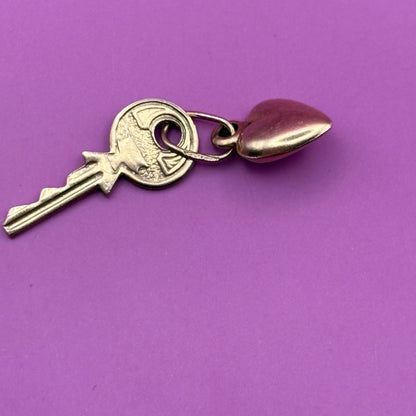 14k key to my heart charm