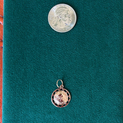 14k pisces cut out scallop charm