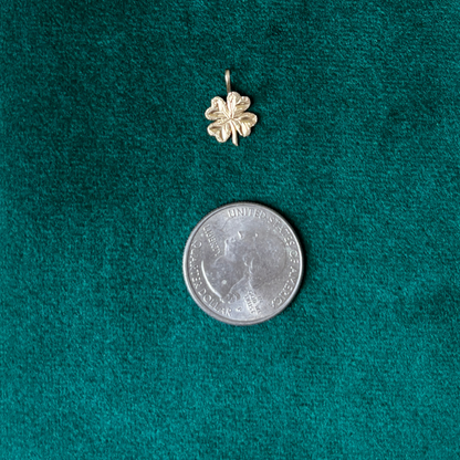 10k four leaf clover mini charm