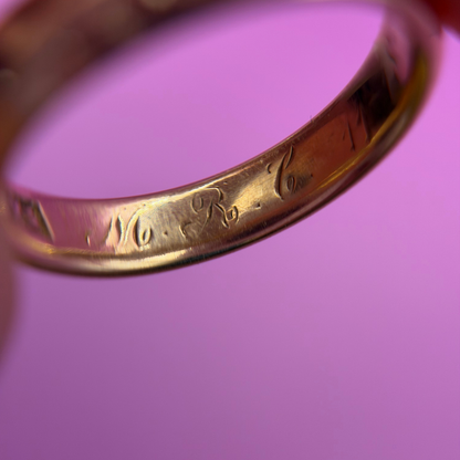 18k pink orange yellow reimagined star set antique donut band