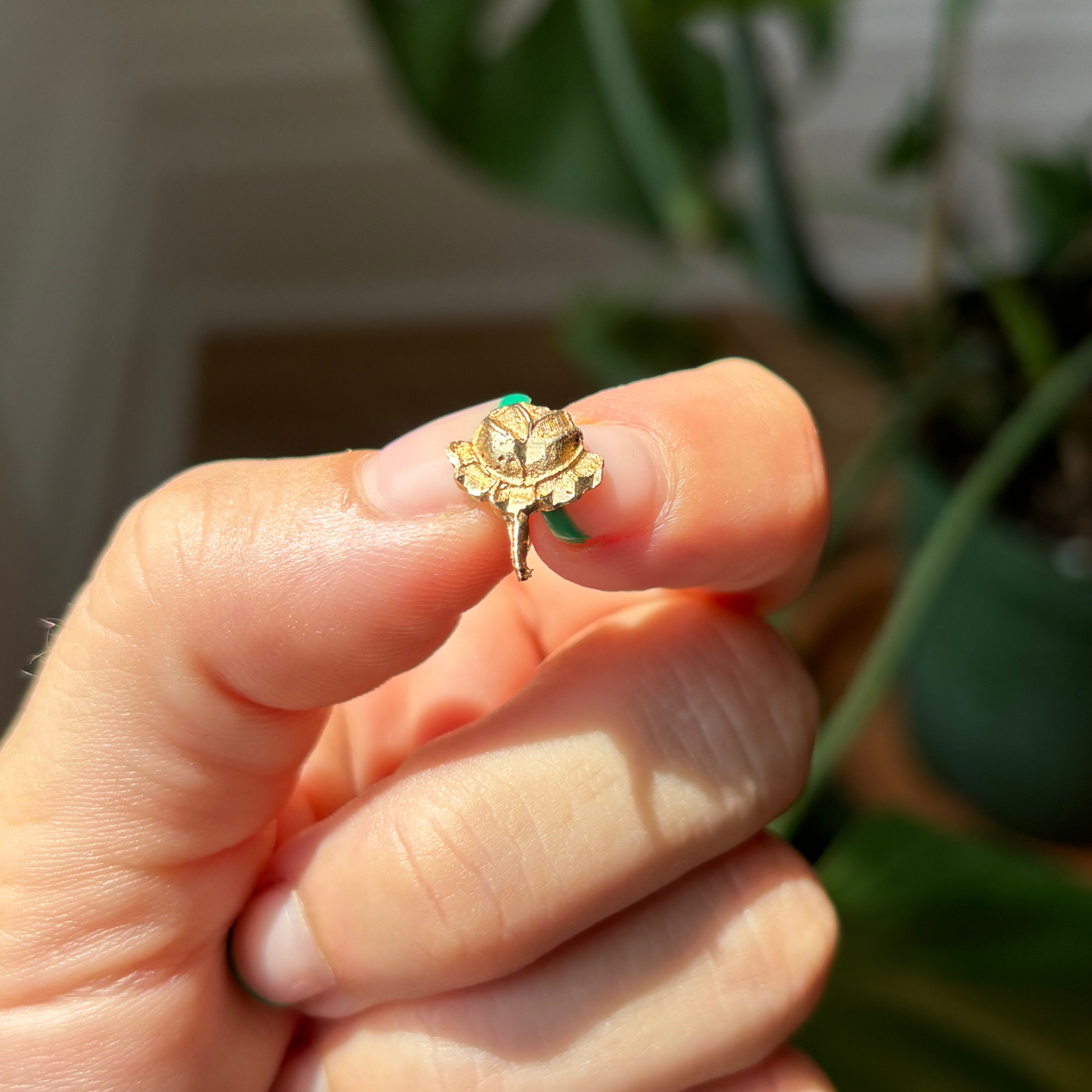 14k rose with hidden bail charm