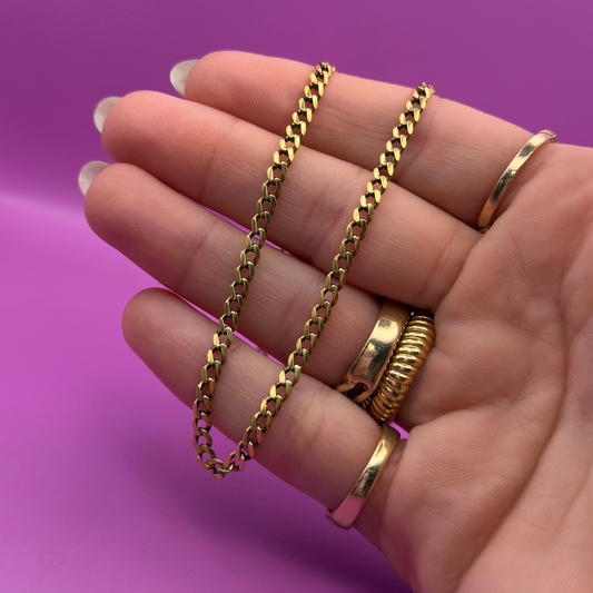 18k vintage curb chain with sister clasp 18.75"