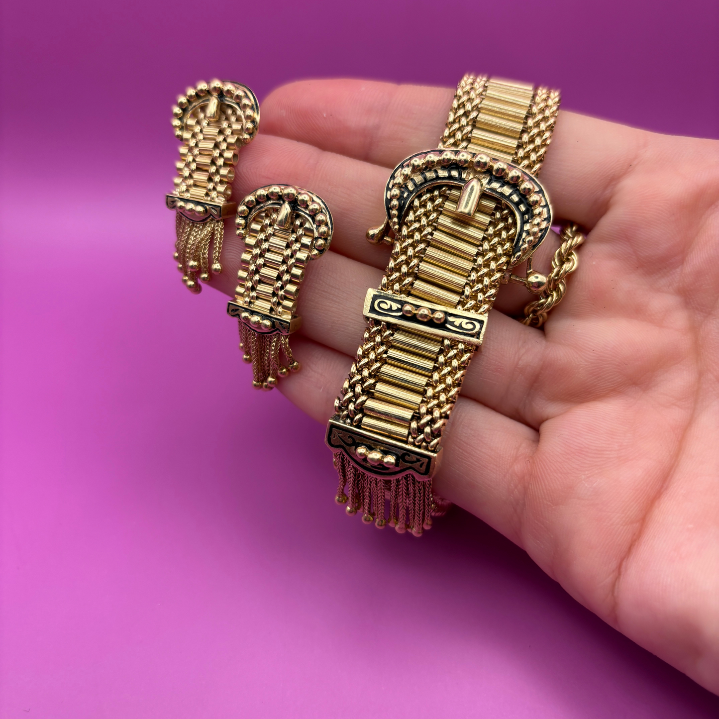 14k epic Victorian buckle bracelet