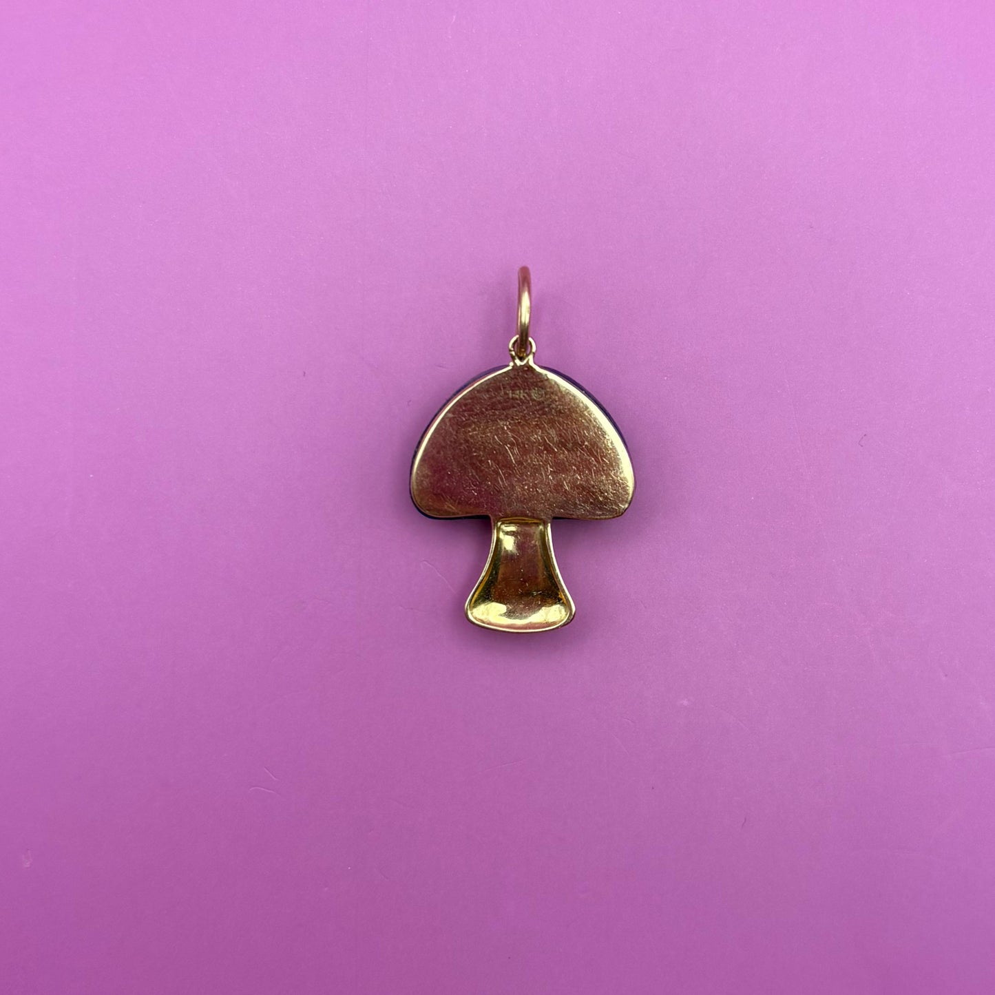 14k lapis mushroom pendant