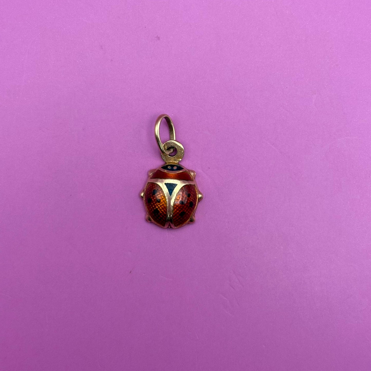 14k rust enamel ladybug charm