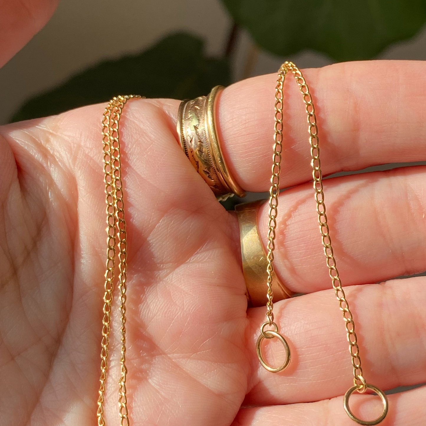 14k mini curb sans-a-clasp chain