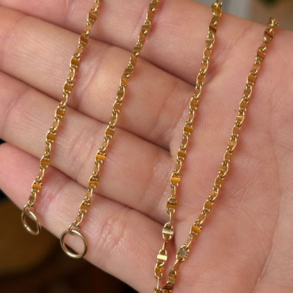 14k dimensional mariner sans-a-clasp chain 17.5"