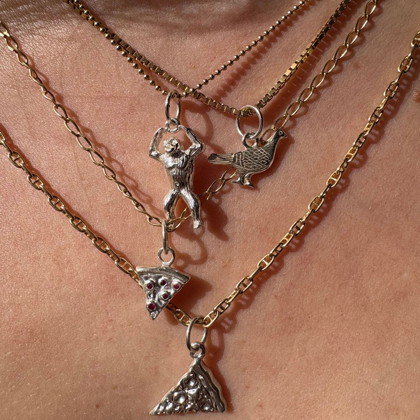 silver big apple giant ape charm