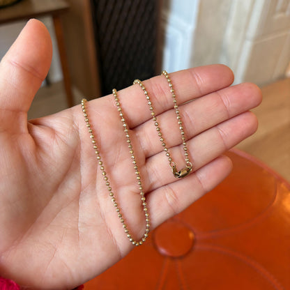 14k phases of the moon ball chain 18"