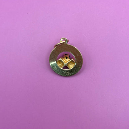 14k Atlantic City dice with emerald charm
