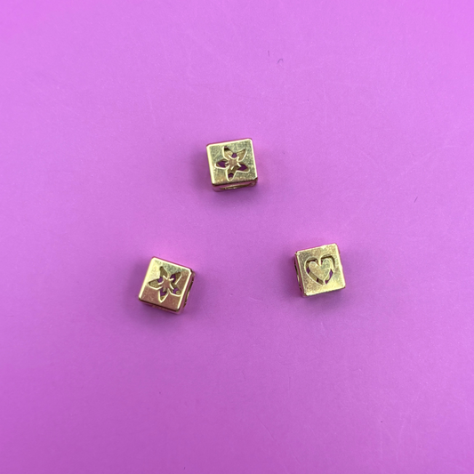 14k cube slider charm