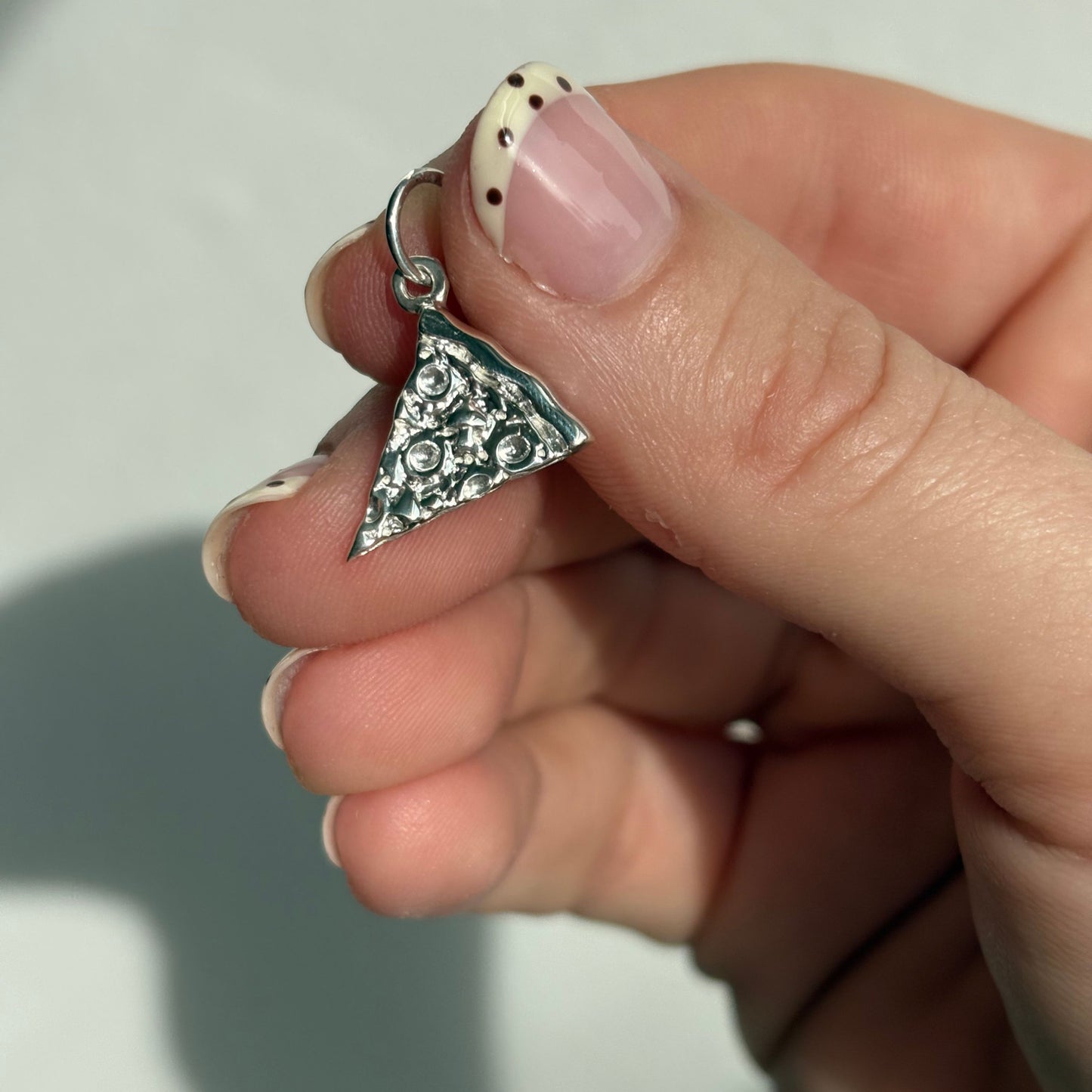 silver pizza charm