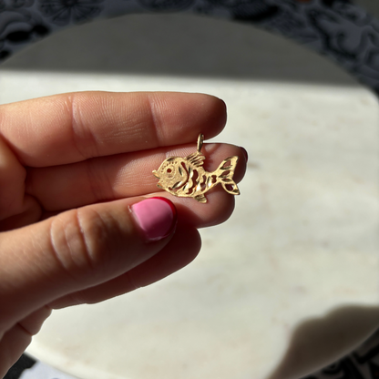 14k fish charm