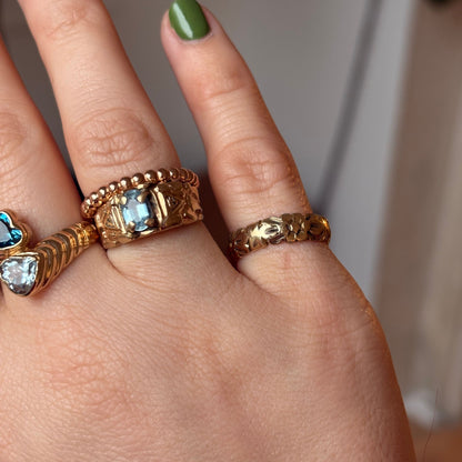 14k bubble bead stacker ring